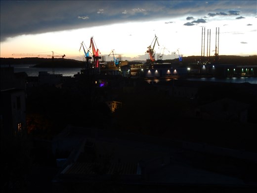 Pula harbor light up. 