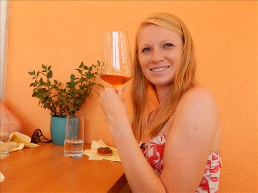 Tried Malvazija, Teran and Orange wine which is not made from oranges.  It's where white wine is left in contact with the skins for a few months giving the wine an orange color. 