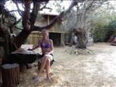 Just up from the beach hidden in the bushes is a place called the Safari Bar where you pour your own wine and beer and hide from the sun in little huts. : by danidawnandstevo, Views[597]