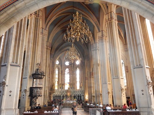 Great story about the chandeliers in the Cathedral of Our Lady of Assumption. A Croatian man purchased them at the demolition of the Golden Nugget  Las Vegas and donated them to the church. The decision to hang them was very controversial so the church decided to just try them out to see how they look and they have been hanging there ever since. 