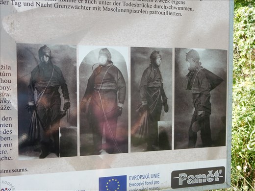 Photos along the way of the Iron Curtain show the various ways individuals tried to cross. This appeared to be a homemade scuba suit. 