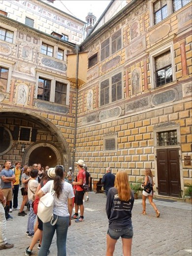 Three-D architecture that included painted windows. 