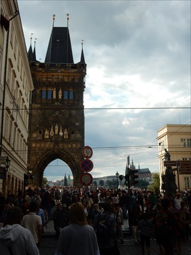 Crossing the Charles Bridge was a tourist nightmare. 
