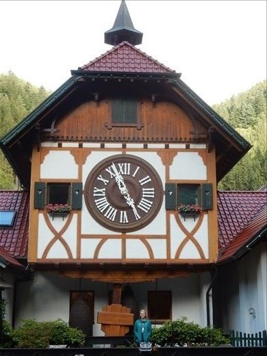 The worlds largest Cuckoo Clock.in Triberg-Schonoch. It's 15 feet tall and weighs 6 tons.  