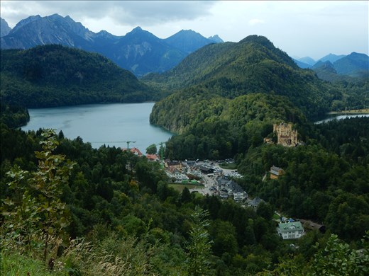 View of Hohenschwangau Castle from Neuschwanstein Castle. 