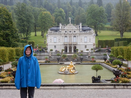 Rainy day visit to Linderhof Palace in Southwest Bavaria near Ettal Abbey. It was built by King Ludwig II and features a fountain that was supposed to go off every half hour but didn't. 