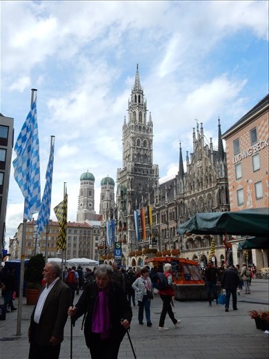 Munich Germany and Marienplatz Square. 