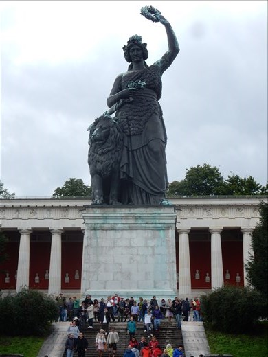 Bavaria statue is considered a technological masterpiece because it consists entirely of cast bronze and is 60 feet tall and weighs 87 tons. Its also a pretty good meeting place at Octoberfest. 