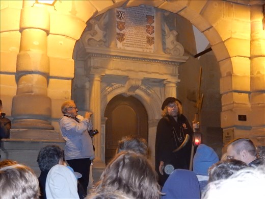 Rothenburg and an evening tour with the Night Watchman who had a very comical way of presenting the cities history. The tour lasts one hour and he charges 8 euro per person. We estimated there to be about 200 people on the tour. Not a bad wage for an hours work. 