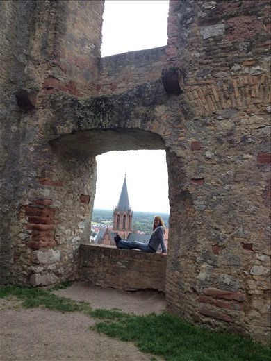 Landskron Castle ruin built around 1210 in the city of Oppenheim. 