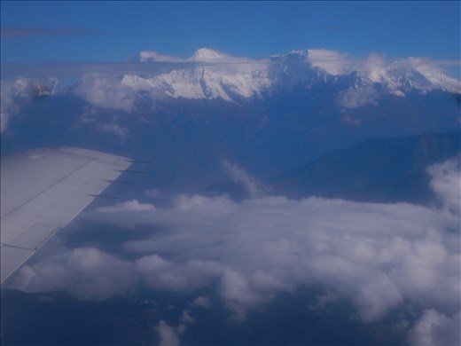Flight from Kathmandu to our trekking starting point near Pokhara gave us a preview of the Himalayan mountains. 