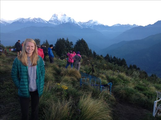 Woke up at 4:30 am to climb 45 minutes of stairs to catch a sunrise view of the mountains on Poon Hill. 