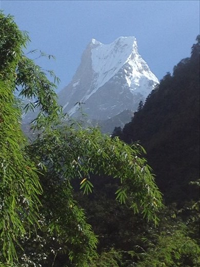 The name of this mountain is Fishtail. 