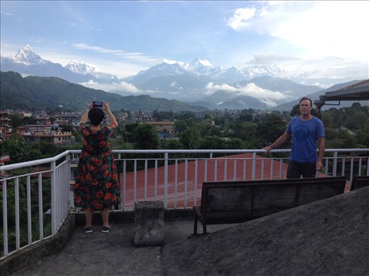 Great rooftop view of the Annapura Sanctuary for our hotel in Pokhara. Next up Gokyo Lakes region to look at Everest. 