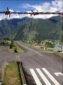 Flying into one of the worlds most dangerous airports Tenzing-Hillary Airport in Lukla to begin our next trek to Gokyo Ri. : by danidawnandstevo, Views[342]