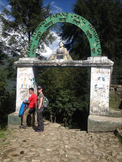 Entering the checkpoint to begin our trek to Gokyo Ri. 