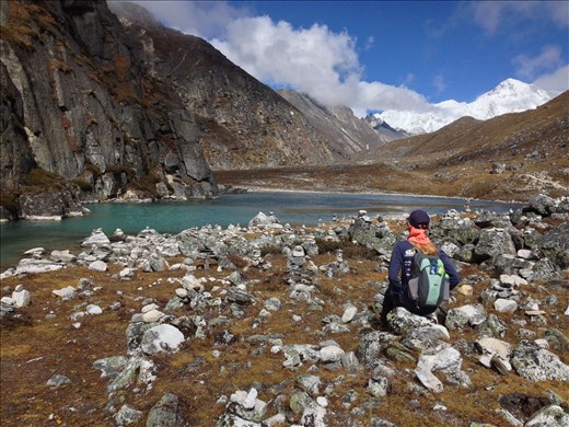 Reached Gokyo Lake Number 1. Elevation 15,500 feet. 