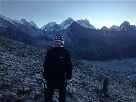 Sun just starting to peek over Everest. 