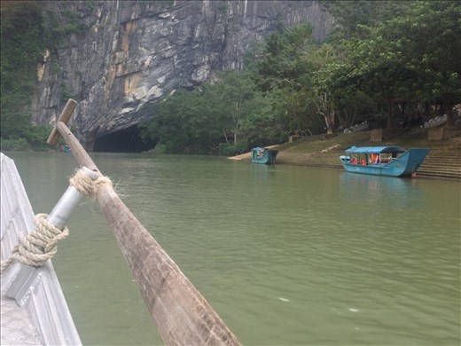 Entrance to Phong Nha Cave. With the water level so high we were very lucky to explore this cave. 15 cm higher and the boat wouldn't of been able to go in. 