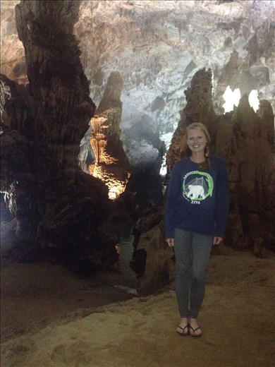 The cave is filled with stalagmites and stalactites. 