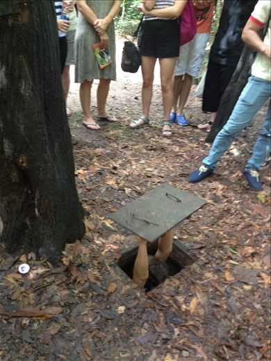 Ho Chi Minh City tunnel tour. These are a network of connecting underground tunnels used during the Vietnam war. 