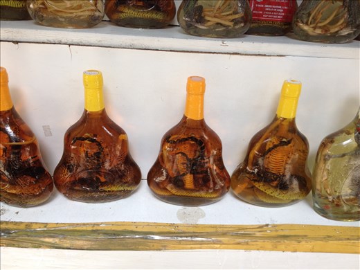This popular drink is said to improve your libido. It's rice wine that contains a cobra and a scorpion. 