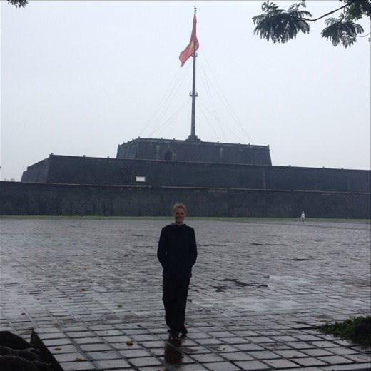 Entering the Imperial City of Hue. The city is fortified with three layers of walls. 