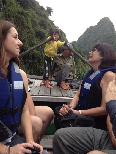 Took a row boat around Ha Long Bay. Rowed through some caves and kayaked. 