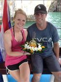 On the boat we made a flower Kratong and lit it at night for a spectacular light show at night. Once the cave was dark a natural bioluminescent plankton light show took place. : by danidawnandstevo, Views[440]