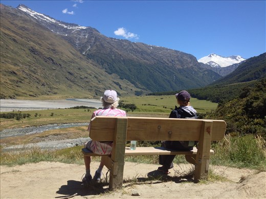 Taking in the view with a little old lady. 