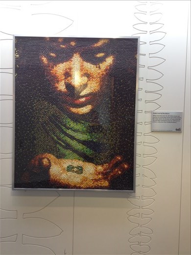 Lord of the Beans mural made out of Jelly Belly jelly beans at the top Queenstown gondola. 