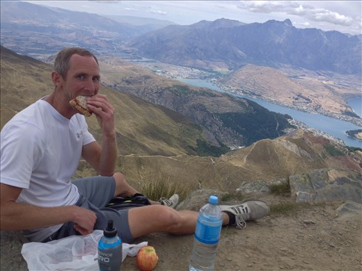 Well deserved lunch break at the top of Mount Lomond. 