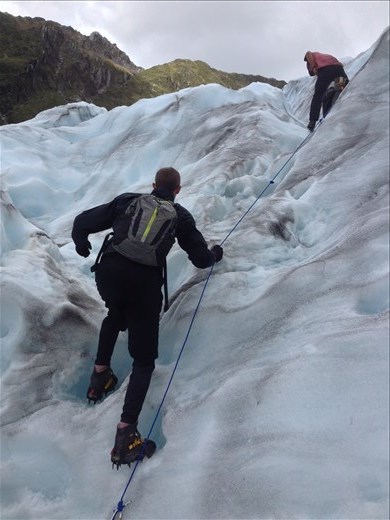 Ascending Fox Glacier. 