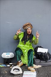 Fremantle has since become a cultural hub in Western Australia. Street performers are a part of daily life. Miss Poppy an immigrant from New Zealand sings reggae songs to make a living ,albeit out of tune.: by danielcraig, Views[545]