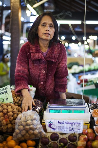 While full of affable characters Fremantle is also home to many cultures. Ms Fan who is from China is one of the local fresh food market sellers.