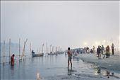 Contemplation.
A young man looks on as pilgrims in their thousands partake in the 5am ritual cleansing.
Over a 55 day period, more than 120 million people traveled to the confluence of India's of three holiest rivers; Mother Ganga, Yamuna and the mythical Saraswati.
I was fortunate to be in India at the time. The Maha Kumbh Mela, thousands of years old, and holiest of all Hindu Festivals occurs only every twelve years: by danielhaley, Views[881]