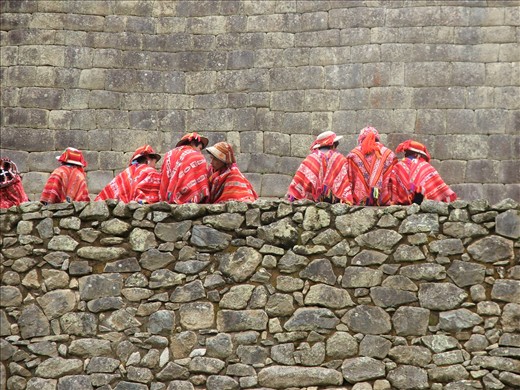 The local children in traditional dress at Machu Picchu