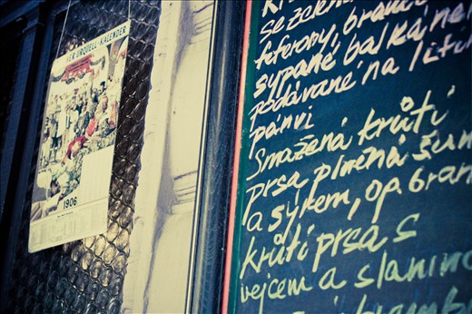 Menu outside a restaurant in the New Town.