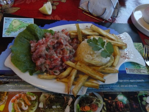 Hanga Roa - ceviche at Kaimana Inn hotel