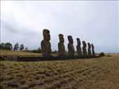 Ahu Akivi - only inland site & only place where moai look out to sea: by dannygoesdiving, Views[494]