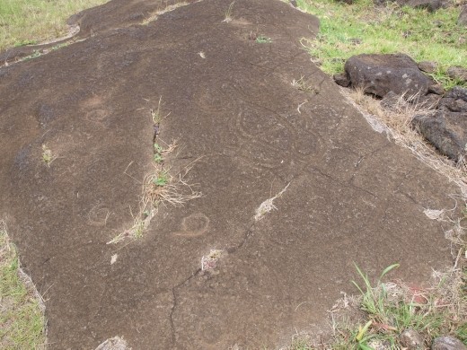 Papa Vaka - petroglyphs of hooks & an octopus