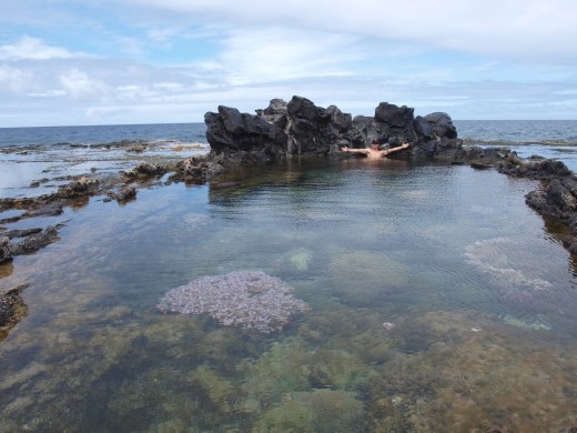 Relaxingmy tired feet in a rock pool