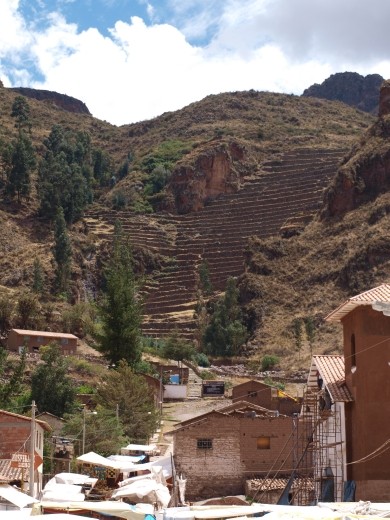 Pisac - terracing viewed from Pisac town