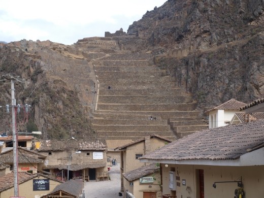 Ollantaytambo - Inca ruins viewed from town