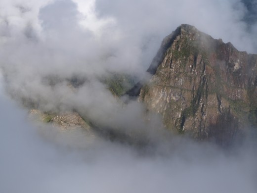 Machu Picchu - my first view as it emerges from the early morning mist. Viewed from the Sun Gate