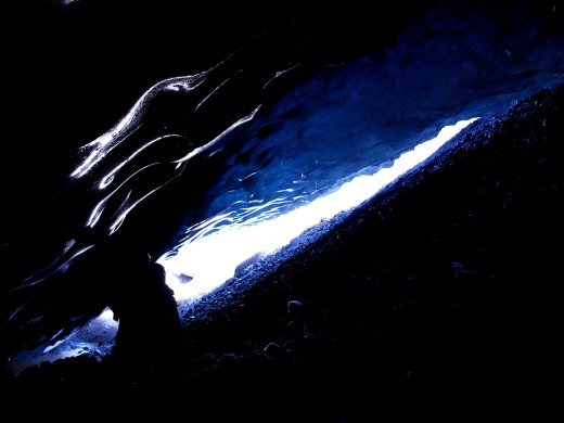 Ice Caving under Root Glacier