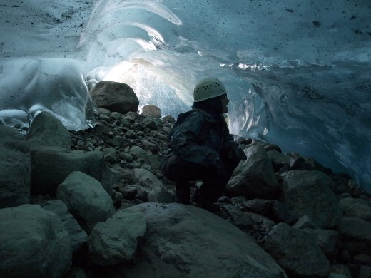 Ice Caving under Root Glacier