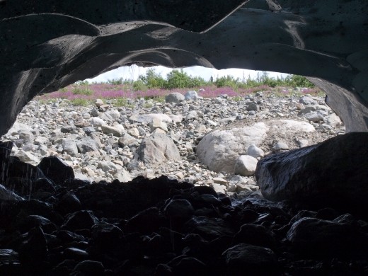 Ice Caving under Root Glacier