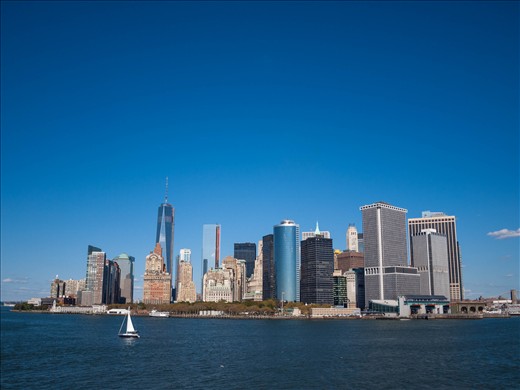 NY skyline form ferry