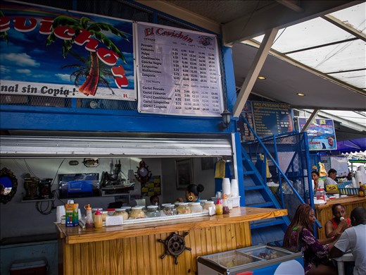 Cerviche stall at the fish market